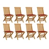 Image de Lot de 8 chaise H. 89 cm non pliable en bois massif exterieur