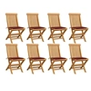Image de Lot de 8 chaise H. 89 cm non pliable exterieur en teck bois