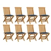Image de Lot de 8 chaise exterieur non pliable H. 89 cm en teck bleu