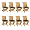 Image de Lot de 8 chaise exterieur non pliable H. 89 cm en bois massif noir