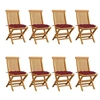 Image de Lot de 8 chaise exterieur non pliable en teck H. 89 cm bois