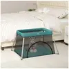 Image de Parc pour bébé avec matelas Vert Tissu de lin 10306