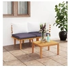 Image de Salon de jardin bois massif gris 2 pieces 65 x 54 x 65 2 personnes