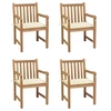 Image de Lot de 4 chaise H. 90 cm empilable non pliable exterieur en teck bois