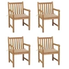 Image de Lot de 4 chaise H. 90 cm exterieur beige en teck