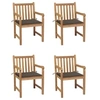 Image de Lot de 4 chaise exterieur non pliable en teck H. 90 cm bois