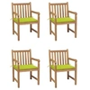 Image de Lot de 4 chaise exterieur H. 90 cm vert en teck