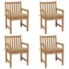 Image de Lot de 4 chaise exterieur H. 90 cm beige en teck