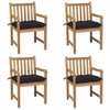 Image de Lot de 4 chaise en teck non pliable exterieur H. 90 cm bois