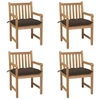 Image de Tuinstoelen 4 st met taupe kussens massief teakhout3073027