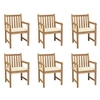 Image de Lot de 6 chaise exterieur non pliable en bois massif H. 90 cm