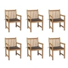 Image de Lot de 6 chaise H. 90 cm non pliable exterieur en bois massif