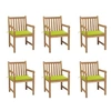 Image de Lot de 6 chaise exterieur empilable non pliable en teck H. 90 cm vert