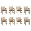 Image de Lot de 8 chaise H. 90 cm non pliable en teck exterieur gris