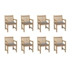 Image de Lot de 8 chaise en bois massif non pliable exterieur H. 90 cm gris