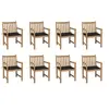 Image de Lot de 8 chaise exterieur non pliable H. 90 cm en bois massif