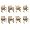 Image de Lot de 8 chaise exterieur non pliable en bois massif H. 90 cm
