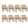 Image de Lot de 8 chaise en teck non pliable exterieur H. 90 cm bois
