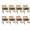 Image de Lot de 8 chaise exterieur non pliable H. 90 cm en teck bois