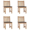 Image de Lot de 4 chaise exterieur non pliable en bois massif H. 90 cm