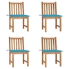 Image de Lot de 4 chaise H. 90 cm non pliable en bois massif exterieur