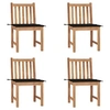 Image de Lot de 4 chaise H. 90 cm non pliable en bois massif exterieur noir