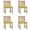 Image de Lot de 4 chaise exterieur non pliable en bois massif H. 90 cm vert