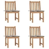 Image de Lot de 4 chaise en bois massif empilable non pliable exterieur H. 90 cm