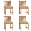 Image de Chaises de jardin lot de 4 avec coussins Bois de teck massif