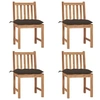Image de Tuinstoelen 4 st met kussens massief teakhout3073111