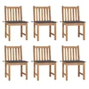Image de Chaises de jardin lot de 6 avec coussins Bois de teck massif