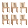 Image de Chaises de jardin lot de 6 avec coussins Bois de teck massif