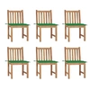 Image de Chaises de jardin lot de 6 avec coussins Bois de teck massif
