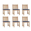 Image de Lot de 6 chaise en bois massif non pliable exterieur H. 90 cm bleu