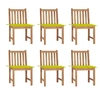 Image de Chaises de jardin lot de 6 avec coussins Bois de teck massif