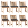 Image de Chaises de jardin lot de 6 avec coussins Bois de teck massif