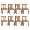 Image de Chaises de jardin lot de 8 avec coussins Bois de teck massif