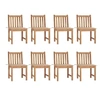Image de Chaises de jardin lot de 8 avec coussins Bois de teck massif