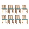 Image de 8 Chaises de jardin avec coussins Bois de teck massif