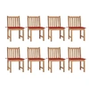 Image de Chaises de jardin lot de 8 avec coussins Bois de teck massif