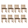 Image de Lot de 8 chaise exterieur H. 90 cm bois en bois massif