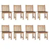 Image de Chaises de jardin lot de 8 avec coussins Bois de teck massif