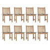 Image de Chaises de jardin lot de 8 avec coussins Bois de teck massif
