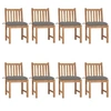 Image de Chaises de jardin lot de 8 avec coussins Bois de teck massif
