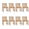 Image de Chaises de jardin lot de 8 avec coussins Bois de teck massif