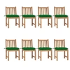 Image de Chaises de jardin lot de 8 avec coussins Bois de teck massif