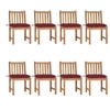 Image de Lot de 8 chaise 90 cm en bois massif rouge exterieur