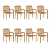Image de Lot de 8 chaise tissu 90 cm marron