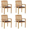 Image de Lot de 4 chaise en teck empilable non pliable H. 90 cm exterieur marron