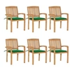 Image de Lot de 6 chaise H. 90 cm en teck vert exterieur